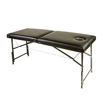 Масажний стіл Lux Comfort з вирізом і регульованою висотою чорний