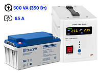Комплект бессперебойного питания Logicpower LPY-PSW-500VA+ (350W) и аккумулятор Ultracell UCG-12-65