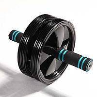 Колесо ролик для пресса спортивный гимнастический тренажер для пресса U-Powex Ab (d18.5cm.) Black VA-33