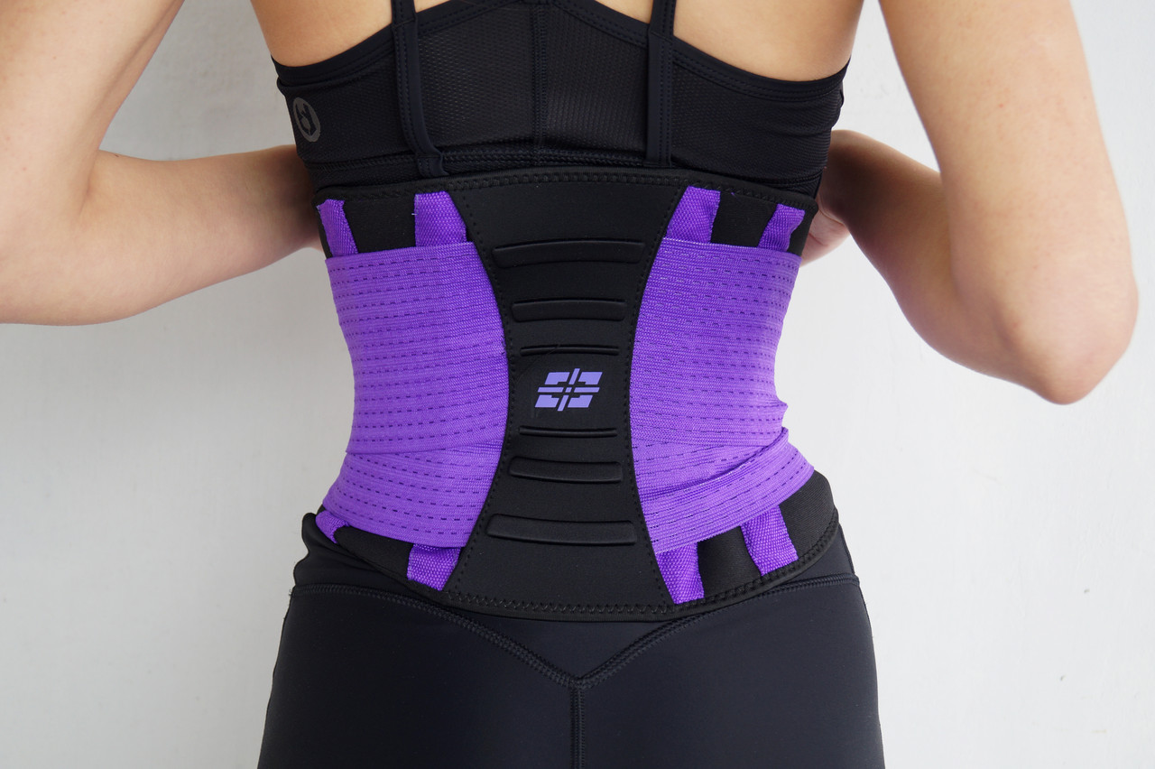 Пояс-корсет для поддержания спины эластичный спортивный тренировочный для фитнеса Power System Purple S/M - фото 4 - id-p1984784455