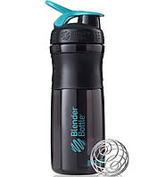 Шейкер спортивный для воды спортивная бутылка для спортсменов BlenderBottle SportMixer 28oz/820ml Black/Teal