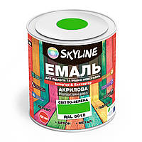 Эмаль, краска для пола акрил-полиуретановая полуглянцевая Skyline 0.75 л Светло-зеленый RAL 6018