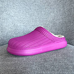 Жіночі утеплені сабо рожевого кольору