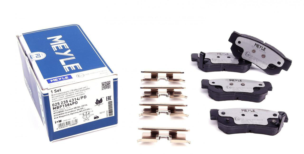 Meyle 025 235 4314/PD Колодки гальмівні задні Kia Sportage II, Magentis II, Opirus, Magentis I; Hyundai XG, Trajet