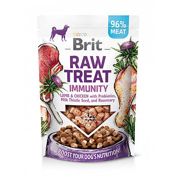 Ласощі для собак для імунітету з ягням та куркою Brit Raw Treat freeze-dried Immunity 40 г