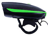 Вело фара та велосипедний сигнал на виносній кнопці Bike Light 7588 акумуляторний велоліхтар microUSB, фото 2