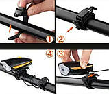 Вело фара та велосипедний сигнал на виносній кнопці Bike Light 7588 акумуляторний велоліхтар microUSB, фото 6