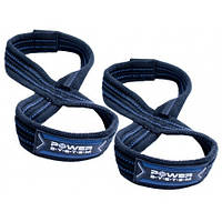 Ламки для тяги спортивные эластичные ремешки для тяги (осмерка) Power System PS-3405 Figure 8 Black/Blue S/M