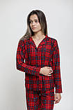 М'яка піжама в карту червона на ґудзиках, фото 4