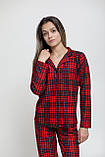 М'яка піжама в карту червона на ґудзиках, фото 3