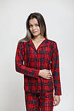 М'яка піжама в карту червона на ґудзиках, фото 6