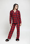 М'яка піжама в карту червона на ґудзиках, фото 2