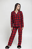 М'яка піжама в карту червона на ґудзиках, фото 5