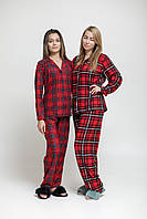 М'яка піжама в червону карту батальні розміри