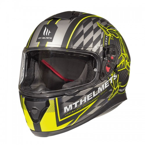 МОТОШОЛОМ ЗАКРИТИЙ MT THUNDER 3 SV ISLE OF MAN КОЛІР ЧОРНИЙ МАТ/ЖОВТИЙ
