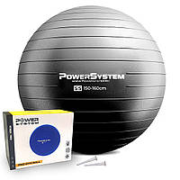 Фитбол мяч для фитнеса спортивный тренировочный Power System PS-4011 Ø55 cm PRO Gymball Black VA-33