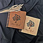 Альбом з дерева / фотоальбом на подарунок  / 23x23 см. крафтбук "дерево з листям", фото 10