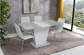 Стіл обідній ДСП у кухню, вітальню Спарк білий/сонома лайт Мікс Меблі