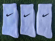 Чоловічі шкарпетки зимові махрова стопа "Найк" розмір 41-44 Білі (від 12 пар)