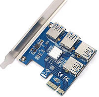 Плата WBTUO Riser Card PCI-E USB 3.0 PCIe Port Multiplier Card PCI Express PCIe от 1 до 4 PCI-E в PCI-E