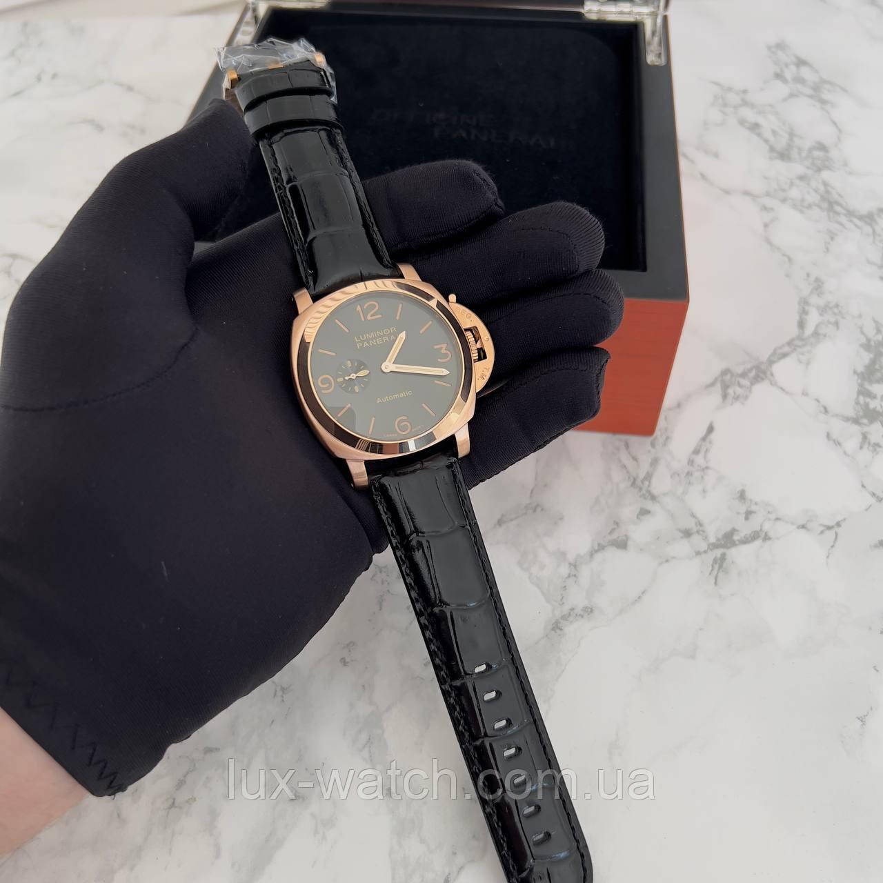 Стильний наручний годинник P.a.n.e.r.ai. Luminor Black-Gold, фото 1