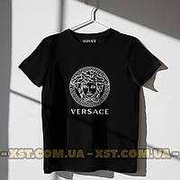 Мужская футболка оверсайз oversize Versace Версаче Чёрная