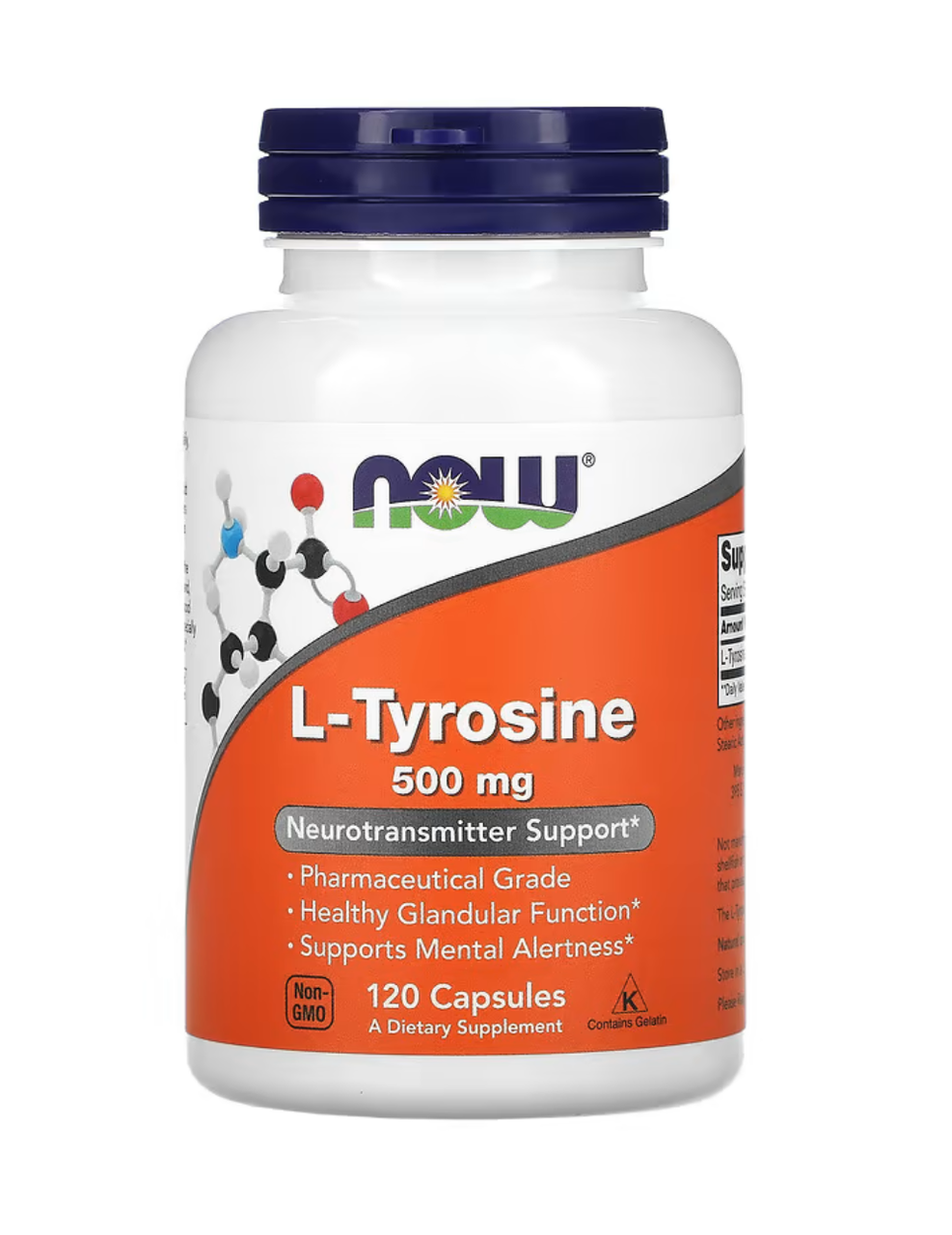 Now L-Tyrosine 500 mg 120 caps