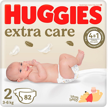 Підгузки Huggies Extra Care Mega Pack 2 (4-6) кг 82 шт