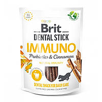 Ласощі для собак для міцного імунітету з пробіотиками та кориця Brit Dental Stick Immuno 7 шт/251 г