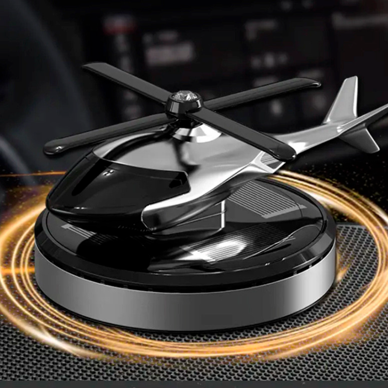 Автомобільний ароматизатор на сонячній батареї Вертоліт із обертовими лопатями, Свіжість, фото 1