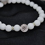 Браслет з каміння агат білий, 8 мм на 24 намистини NIKA, фото 3