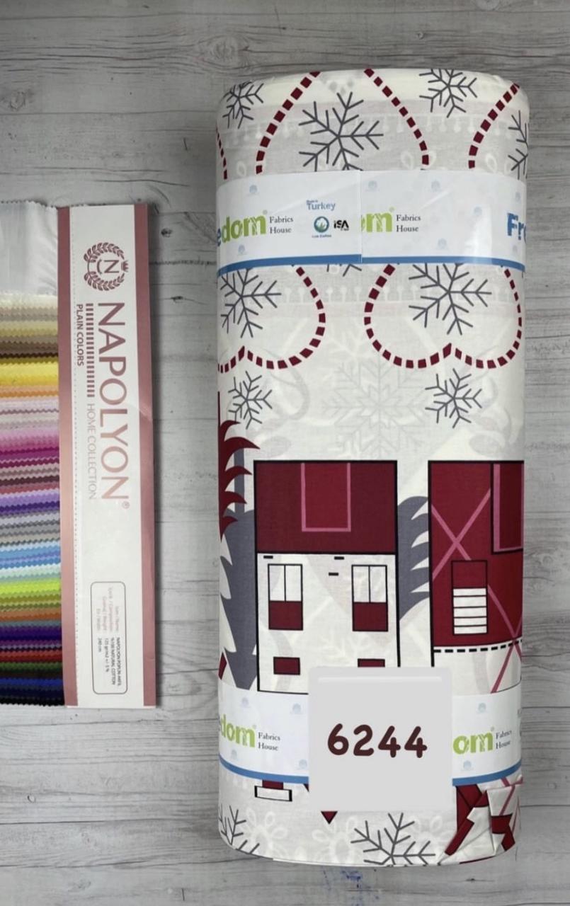 Тканина Ранфорс Новорічні Принти Туреччина ширина 240 см, фото 1