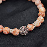 Браслет з каміння яшма коричнева, 8 мм на 24 намистини NIKA, фото 2