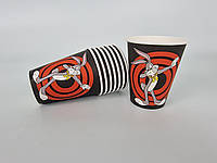 Стаканы бумажные 400мл 50шт стаканчики для кофе и чая одноразовые картонные цветные с рисунком для напитков