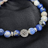 Браслет з каміння содаліт, 8 мм на 24 намистини NIKA, фото 2