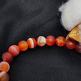 Браслет з каміння сардонікс, 8 мм на 24 намистини NIKA, фото 4