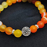 Браслет з каміння агат жовтий матовий, 8 мм на 24 намистини NIKA, фото 2