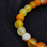 Браслет з каміння агат жовтий матовий, 8 мм на 24 намистини NIKA, фото 4