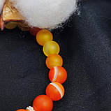 Браслет з каміння агат жовтий матовий, 8 мм на 24 намистини NIKA, фото 3