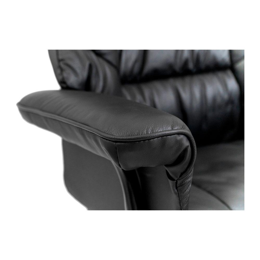 Офисное кресло Richman Конгрес хром кожанное черное для руководителя - фото 2 - id-p1057686533
