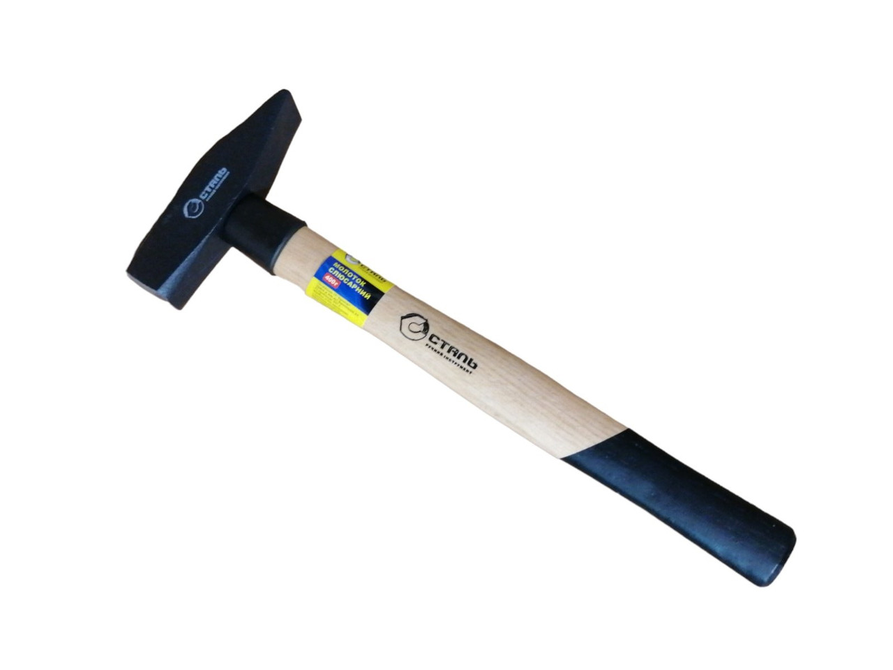 Молоток слюсарний квадратний бойок, дерев'яна ручка, 400 гр. Сталь 56970 (44026)