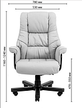 Офісне крісло Richman Конгрес хром шкіряне чорне для керівника, фото 7