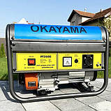 Багатофункціональний генератор на 2 розетки OKAYAMA PT-3500 мідна обмотка 3.5 кВт ручний стартер, фото 6