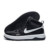 Черевики чоловічі зимові Nike Шкіряні Теплі на хутрі, Високі чорні кросівки Найк Спортивні натуральна шкіра *N9ч.б. бот*, фото 7