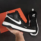 Черевики чоловічі зимові Nike Шкіряні Теплі на хутрі, Високі чорні кросівки Найк Спортивні натуральна шкіра *N9ч.б. бот*, фото 2