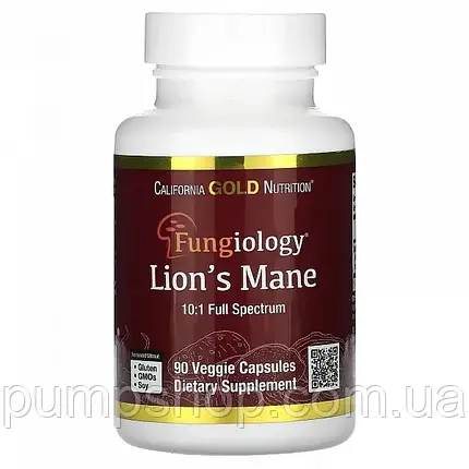 Їжовик гребінчастий California Gold Nutrition Fungiolody Lion`s Mane 90 капс., фото 2