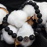 Браслет з лави вулканічної, 8 мм на 24 намистини NIKA, фото 2