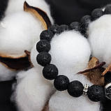 Браслет з лави вулканічної, 8 мм на 24 намистини NIKA, фото 3