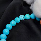 Браслет з каміння бірюза, 8 мм на 24 намистини NIKA, фото 4