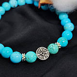 Браслет з каміння бірюза, 8 мм на 24 намистини NIKA, фото 2